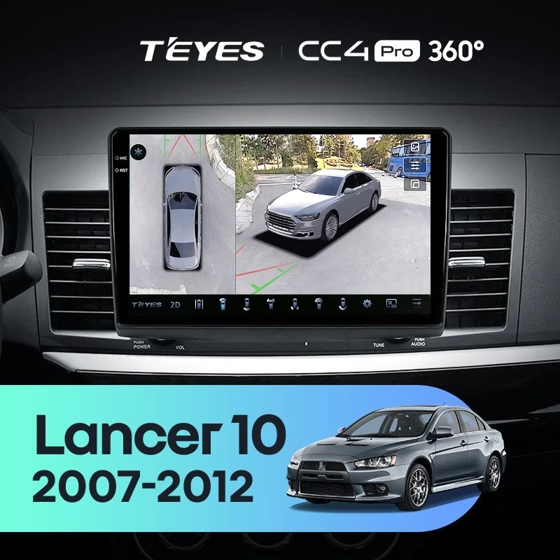 Штатная магнитола Teyes CC4 Pro 360 12/256 Mitsubishi Lancer 10 CY (2007-2012) Тип-B