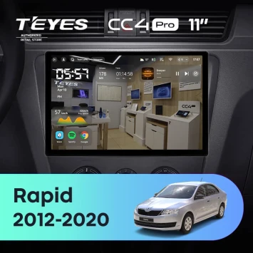 Штатная магнитола Teyes CC4 Pro 12/256 Skoda Rapid NH3 NH1 (2012-2020) (11") (10 inch Universal)