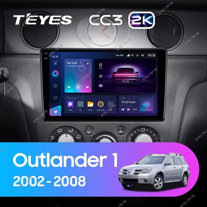 Штатная магнитола Teyes CC3 2K 4/64 Mitsubishi Outlander 1 (2002-2008) F2