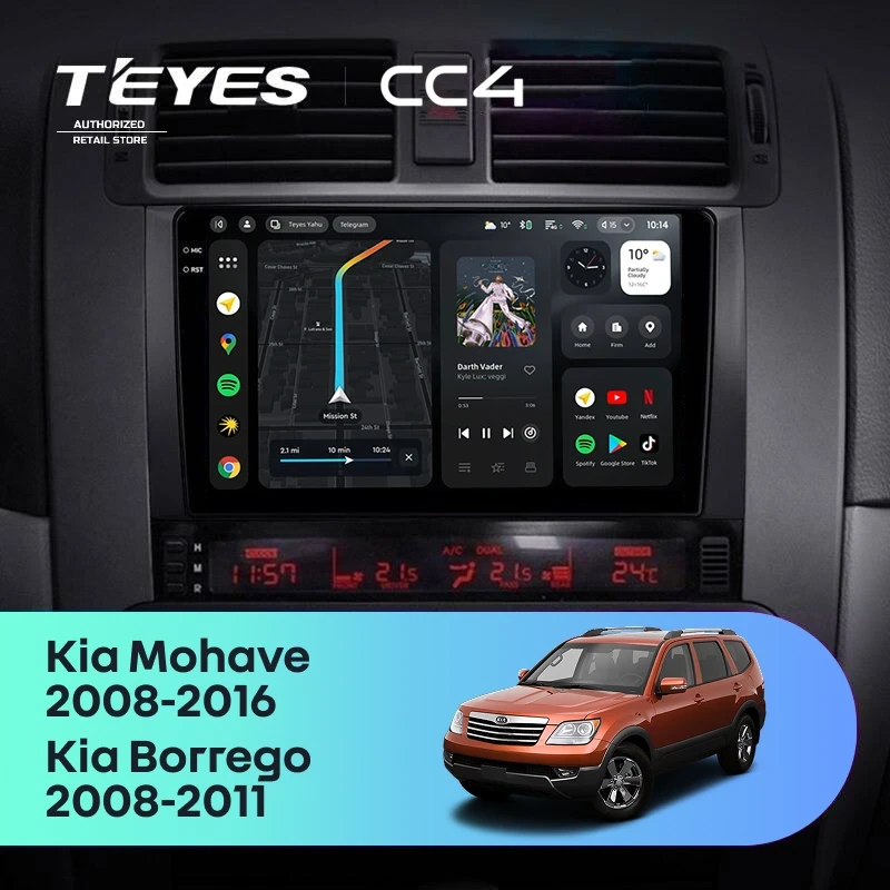 Штатная магнитола Teyes CC4 6/64 Kia Mohave (2008-2016)