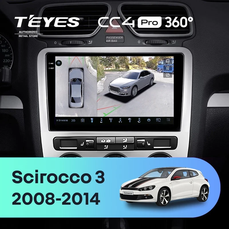 Штатная магнитола Teyes CC4 Pro 360 8/128 Volkswagen Scirocco 3 Mk3 (2008-2014) F5