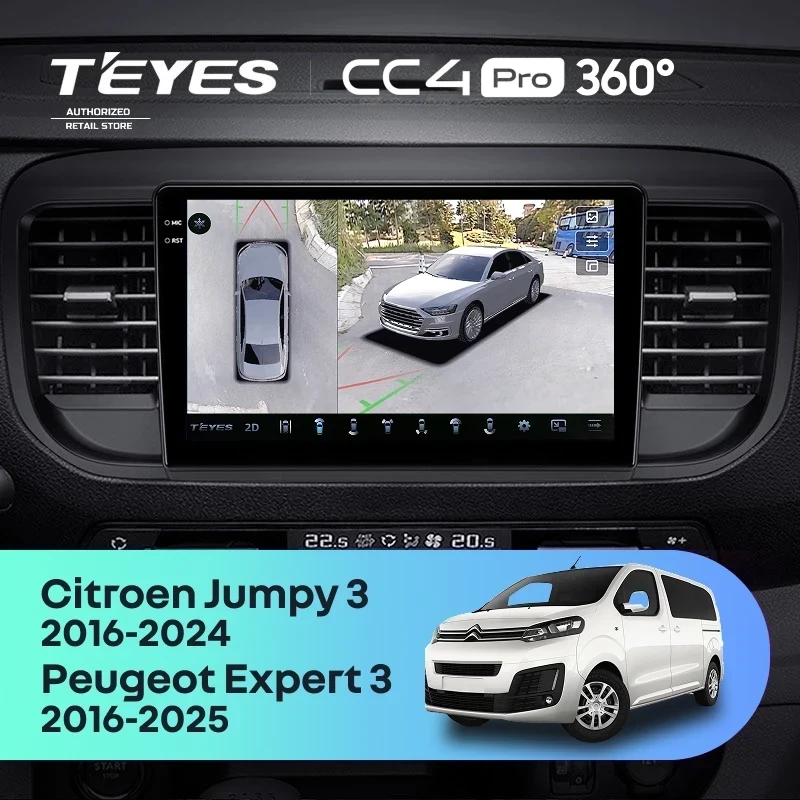 Штатная магнитола Teyes CC4 Pro 360 8/128 Citroen Jumpy 3 (2016-2024)