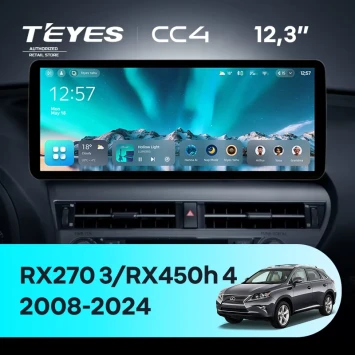 Штатная магнитола Teyes CC4 12.3" 8/128 Lexus RX450h 4 AL20 (2015-2024) Тип-C