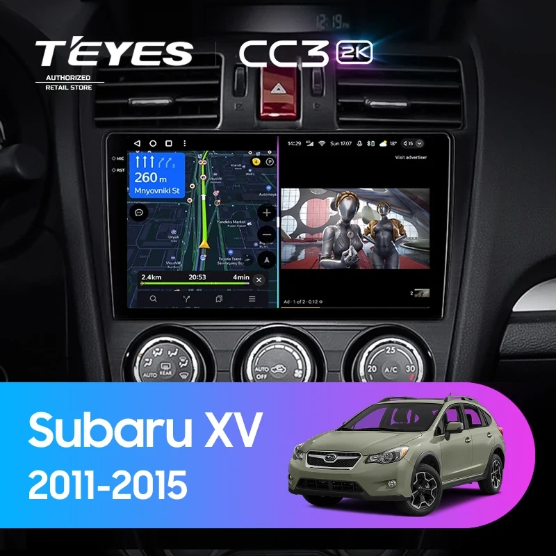 Штатная магнитола Teyes CC3 2K 360 6/128 Subaru XV (2011-2015) Тип-B