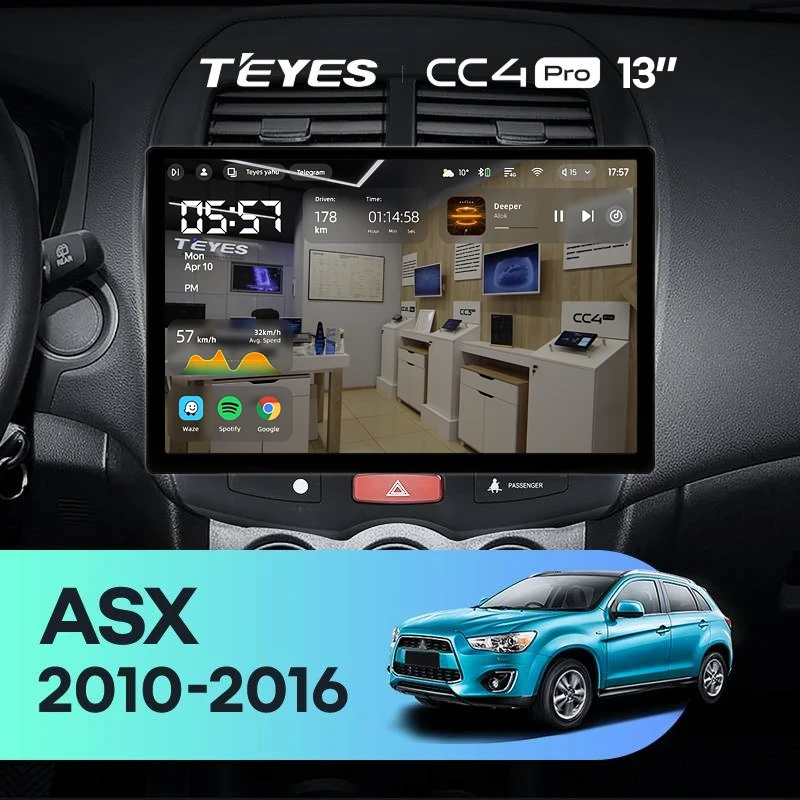 Штатная магнитола Teyes CC4 Pro 12/256 Mitsubishi ASX 1 (2010-2016) F1 Тип-A (13")