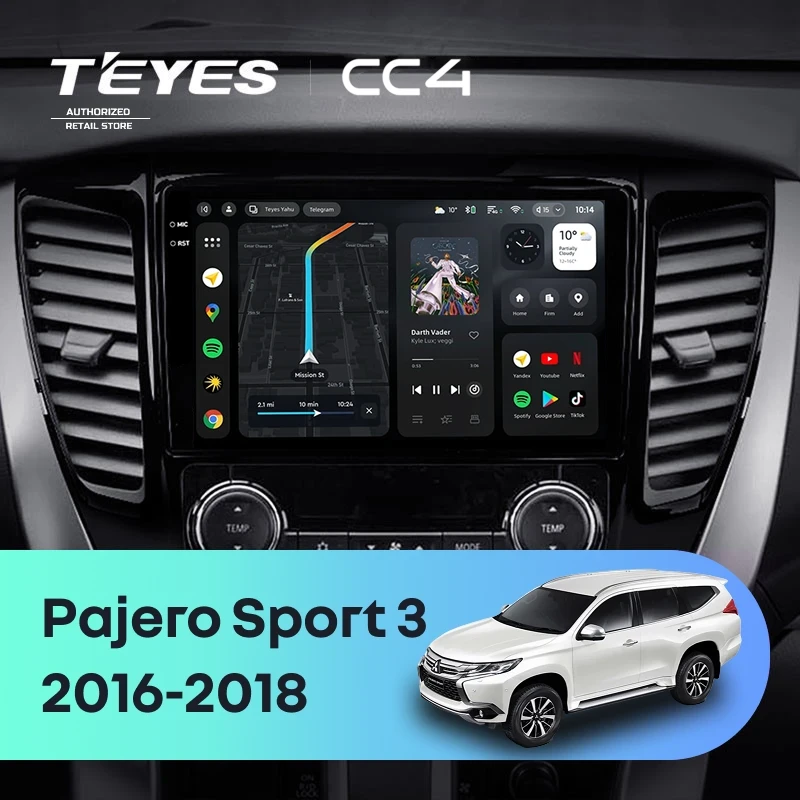 Штатная магнитола Teyes CC4 6/64 Mitsubishi Pajero Sport 3 (2016-2018)