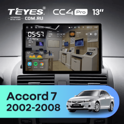 Штатная магнитола Teyes CC4 Pro 8/128 Honda Accord 7 (2002-2008) F1 (0din) (13")