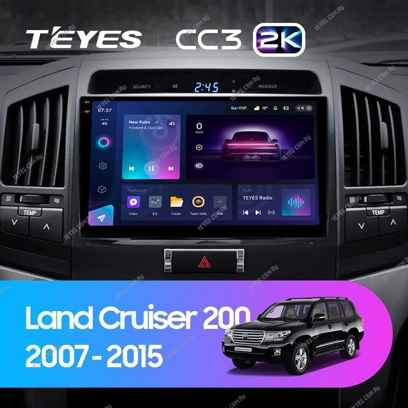 Штатная магнитола Teyes CC3 2K 4/64 Toyota Land Cruiser 200 (2007-2015) F1