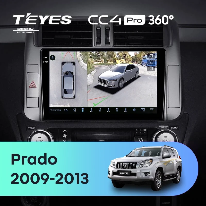 Штатная магнитола Teyes CC4 Pro 360 8/128 Toyota Land Cruiser Prado 150 (2009-2013) F1 Тип-AB