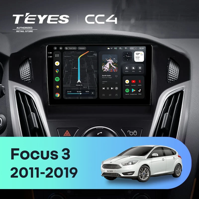 Штатная магнитола Teyes CC4 6/64 Ford Focus 3 (2011-2019) F2