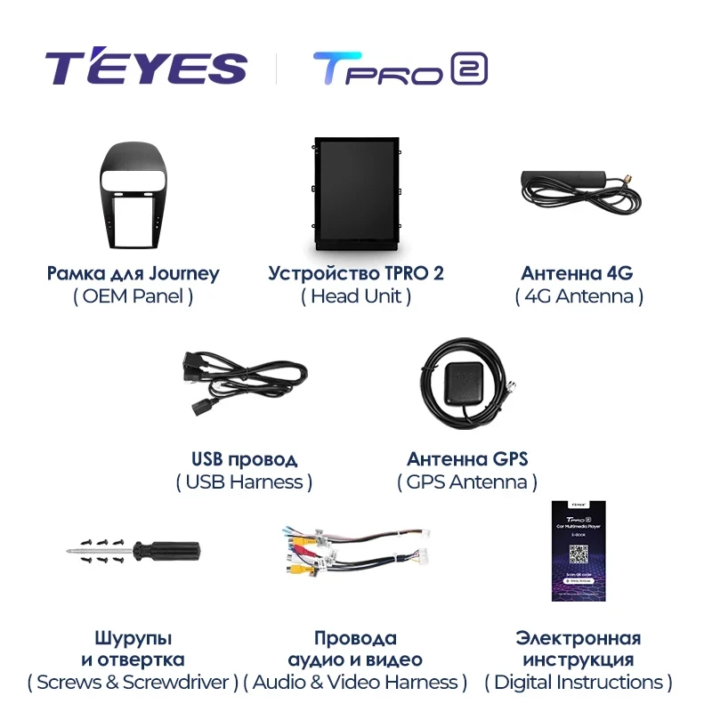 Штатная магнитола Tesla style Teyes TPRO 2 6/128 Dodge Journey JC (2011-2020)