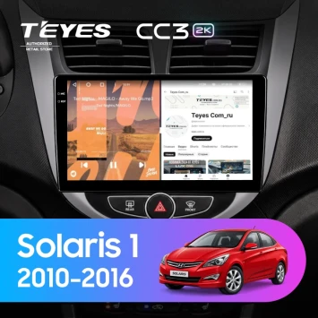 Штатная магнитола Teyes CC3 2K 4/64 Hyundai Solaris 1 (2010-2016) F4 (черно-серый)