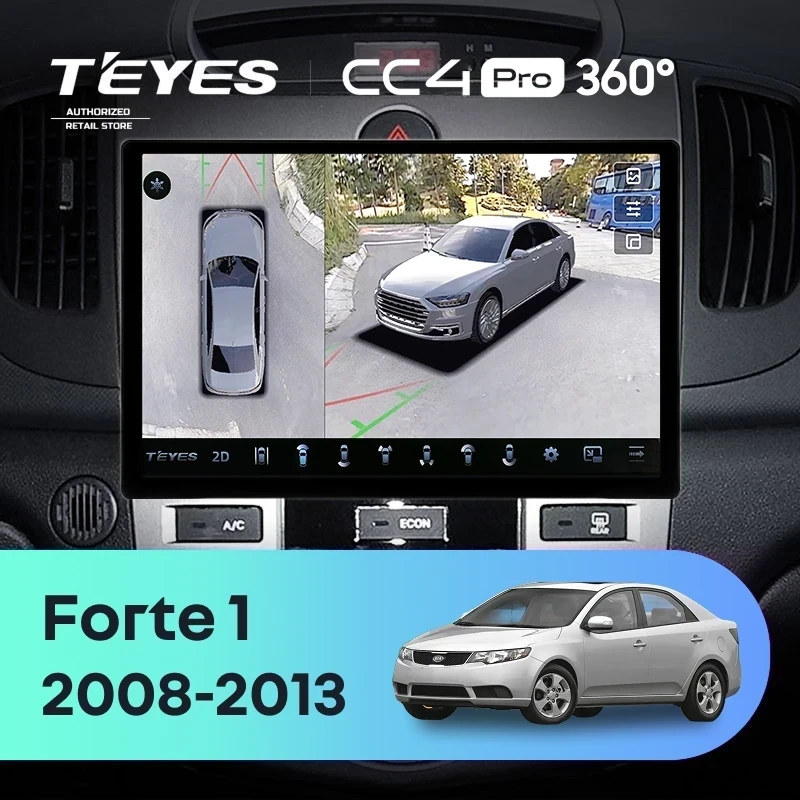 Штатная магнитола Teyes CC4 Pro 360 8/128 Kia Forte 1 (2008-2013) F2 (13")
