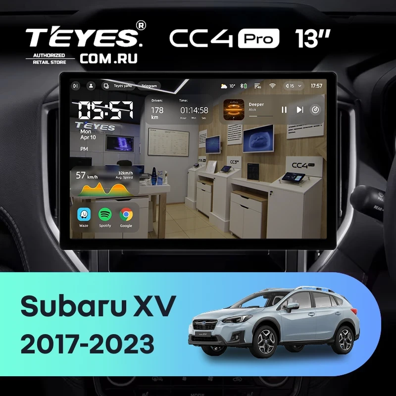 Штатная магнитола Teyes CC4 Pro 8/128 Subaru XV (2017-2023) (13")