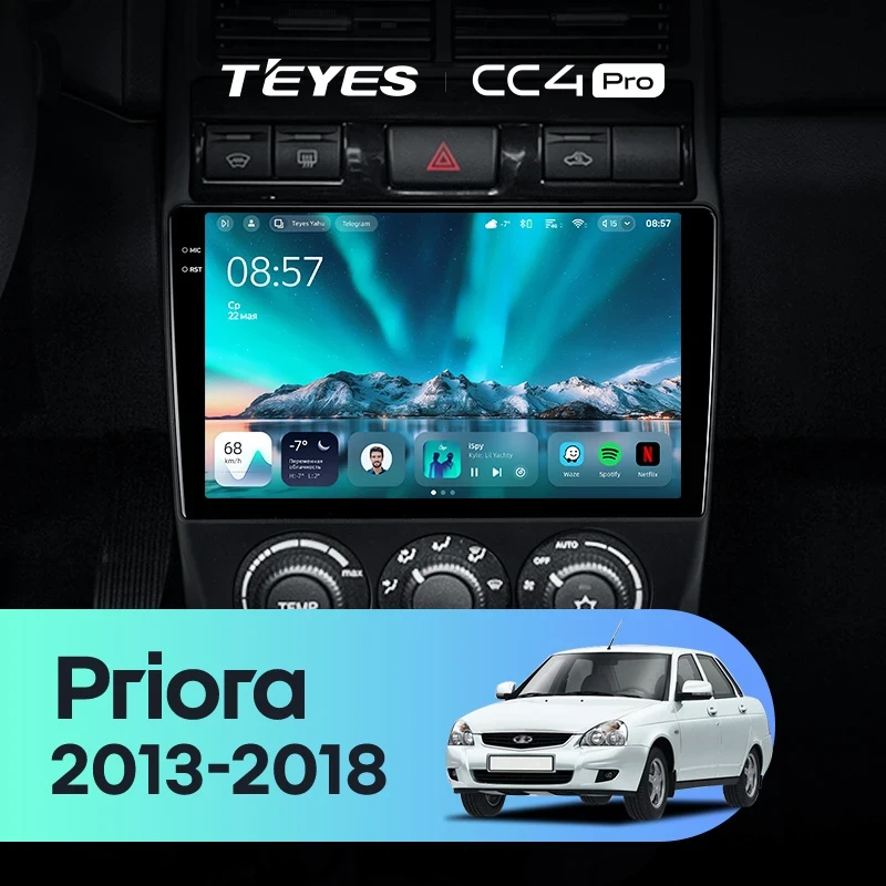 Штатная магнитола Teyes CC4 Pro 8/128 LADA Priora (2013-2018) F4