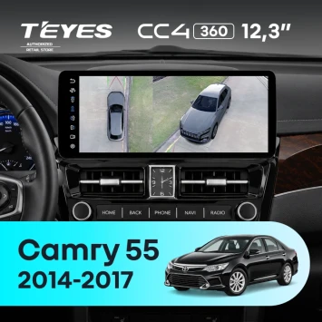 Штатная магнитола Teyes CC4 12.3" 360 8/128 Toyota Camry 55 (2014-2017)
