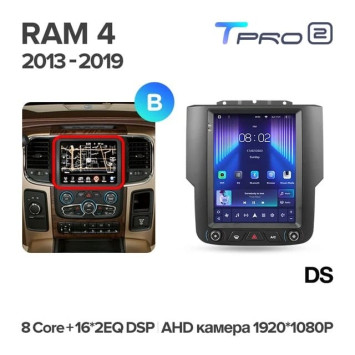 Штатная магнитола Tesla style Teyes TPRO 2 4/64 Dodge Ram 4 IV DJ DS (2013-2019) Тип-B