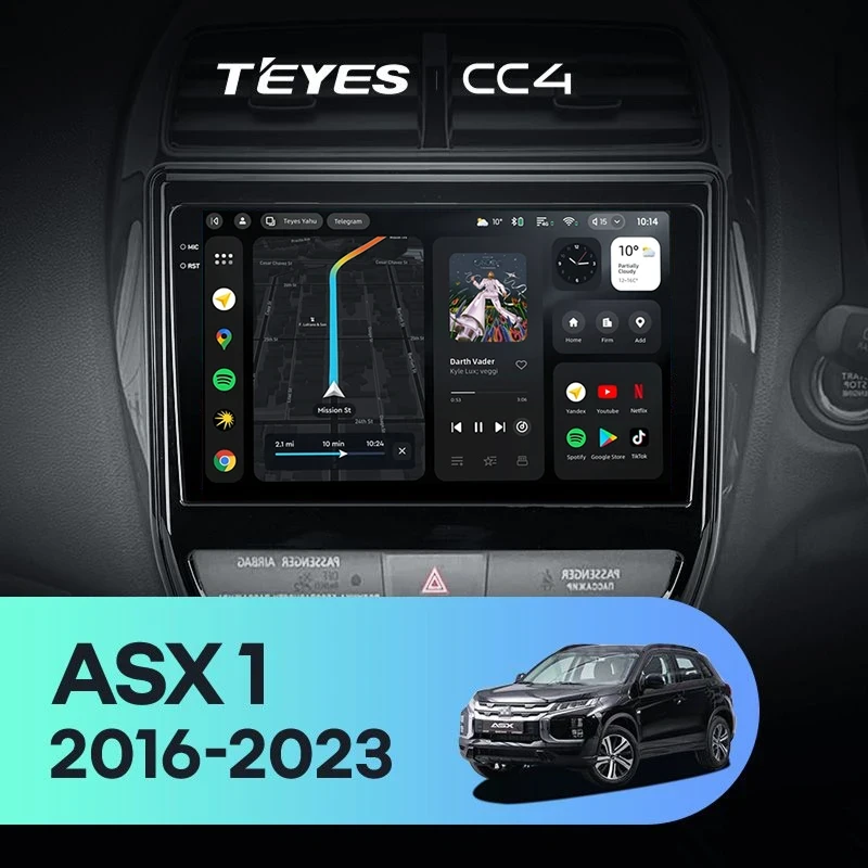 Штатная магнитола Teyes CC4 6/64 Mitsubishi ASX (2016-2026) Тип-B Правый руль