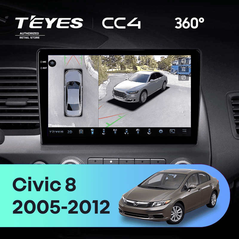 Штатная магнитола Teyes CC4 360 6/64 Honda Civic 8 FK FN FD (2005-2012)