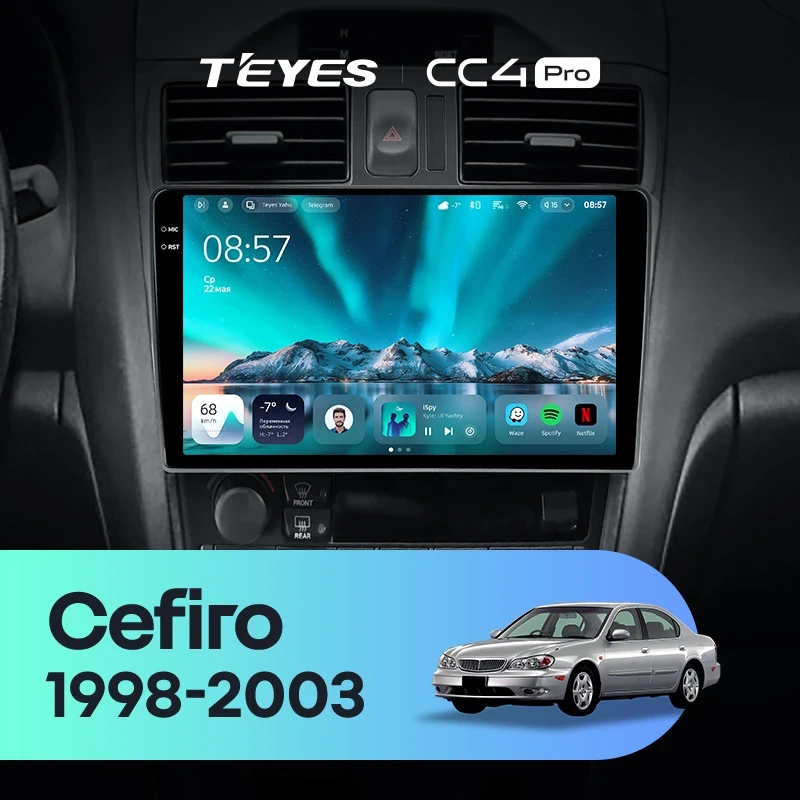Штатная магнитола Teyes CC4 Pro 8/128 Nissan Cefiro 3 A33 (1998-2003) F2