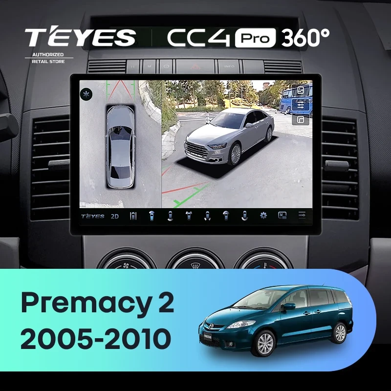 Штатная магнитола Teyes CC4 Pro 360 8/128 Mazda Premacy 2 (2005-2010) (11")