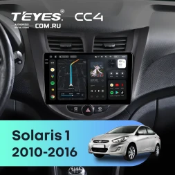 Штатная магнитола Teyes CC4 6/64 Hyundai Solaris 1 (2010-2016) F3 (черный матовый)