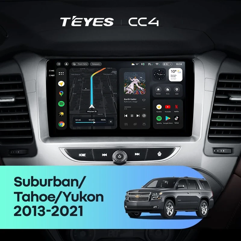 Штатная магнитола Teyes CC4 8/128 GMC Yukon (2014-2020)
