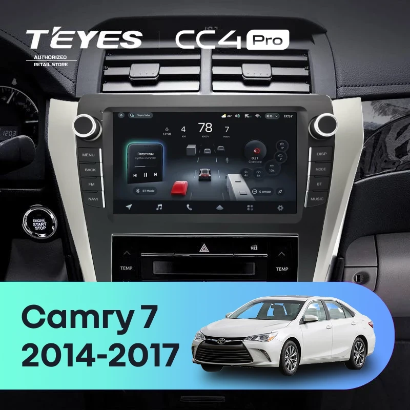Штатная магнитола Teyes CC4 Pro 12/256 Toyota Camry 7 XV 50 55 (2014-2017) F3 с кнопками