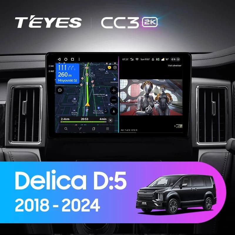 Штатная магнитола Teyes CC3 2K 4/64 Mitsubishi Delica D:5 (2018-2024)