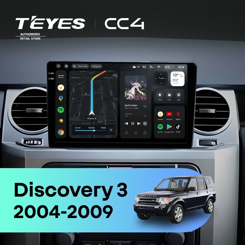 Штатная магнитола Teyes CC4 8/128 Land Rover Discovery 3 (2004-2009) F2