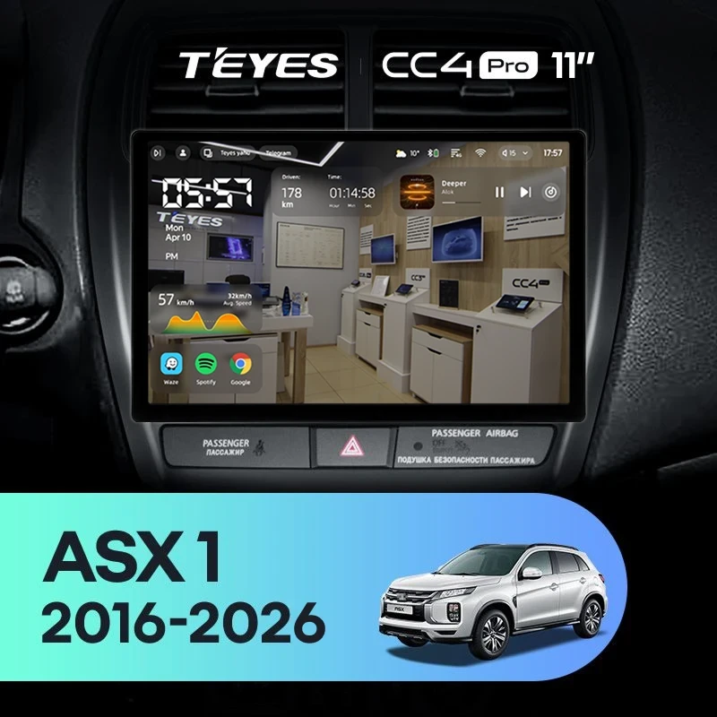 Штатная магнитола Teyes CC4 Pro 12/256 Mitsubishi ASX (2016-2026) Тип-B (11")