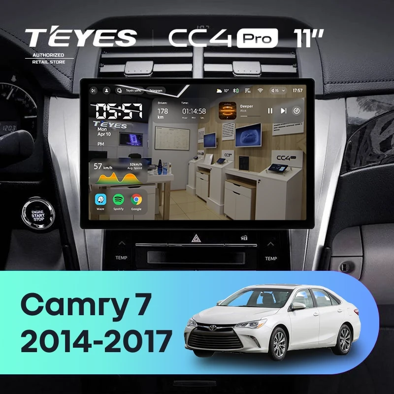 Штатная магнитола Teyes CC4 Pro 12/256 Toyota Camry 7 XV 50 55 (2014-2017) (11") F4