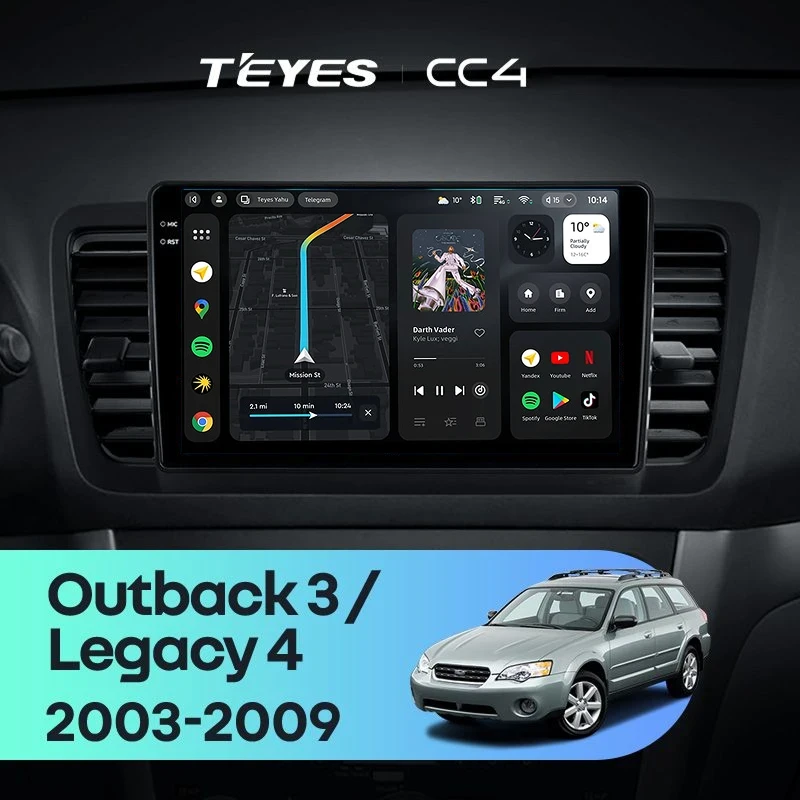Штатная магнитола Teyes CC4 6/64 Subaru Legacy 4 (2003-2009)