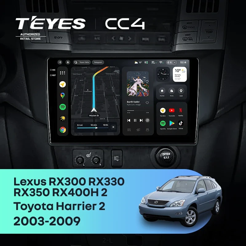 Штатная магнитола Teyes CC4 6/64 Toyota Harrier (2003-2009) F3