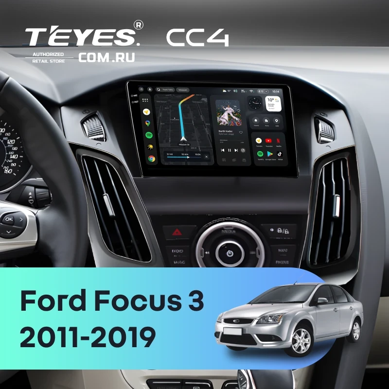 Штатная магнитола Teyes CC4 6/64 Ford Focus 3 (2011-2019) (черная) F3
