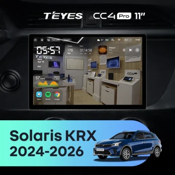 Штатная магнитола Teyes CC4 Pro 8/128 Solaris KRX (2024-2026) (11")