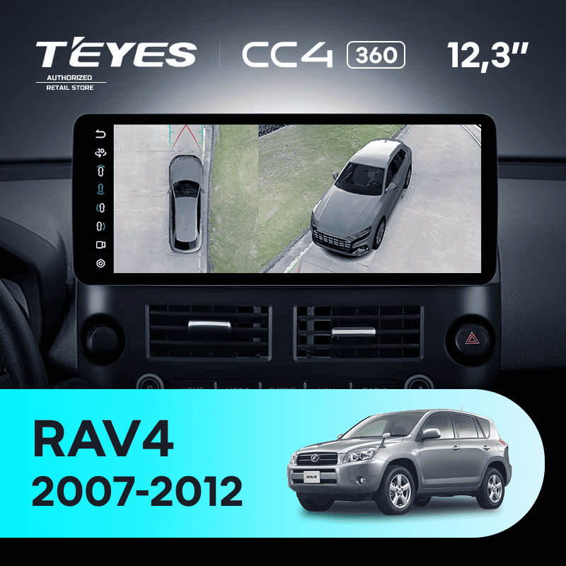 Штатная магнитола Teyes CC4 12.3" 360 6/64 Toyota RAV4 XA30 (2007-2012) F1