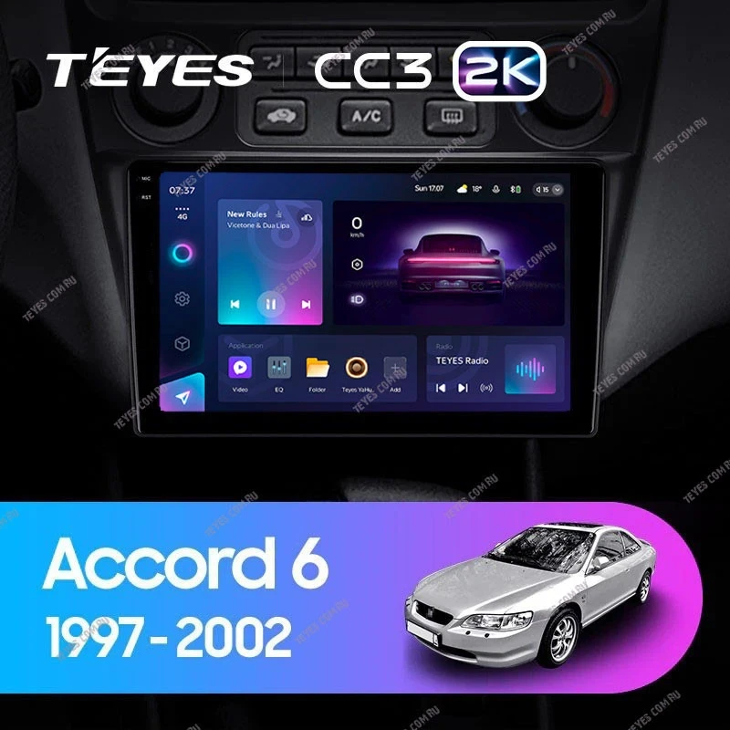 Штатная магнитола Teyes CC3 2K 360 6/128 Honda Accord 6 (1997-2002)