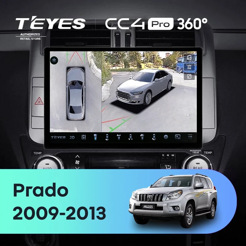 Штатная магнитола Teyes CC4 Pro 360 8/128 Toyota Land Cruiser Prado 150 (2009-2013) F1 Тип-AB (13")