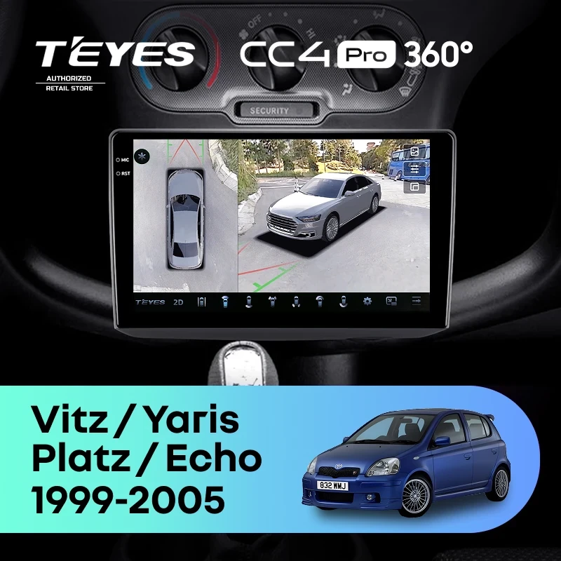 Штатная магнитола Teyes CC4 Pro 360 12/256 Toyota Echo (1999-2005) F1