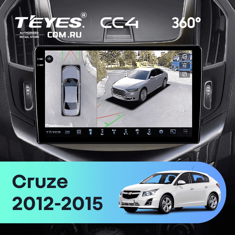 Штатная магнитола Teyes CC4 360 6/64 Chevrolet Cruze J300 J308 (2012-2015) F2 (черная)