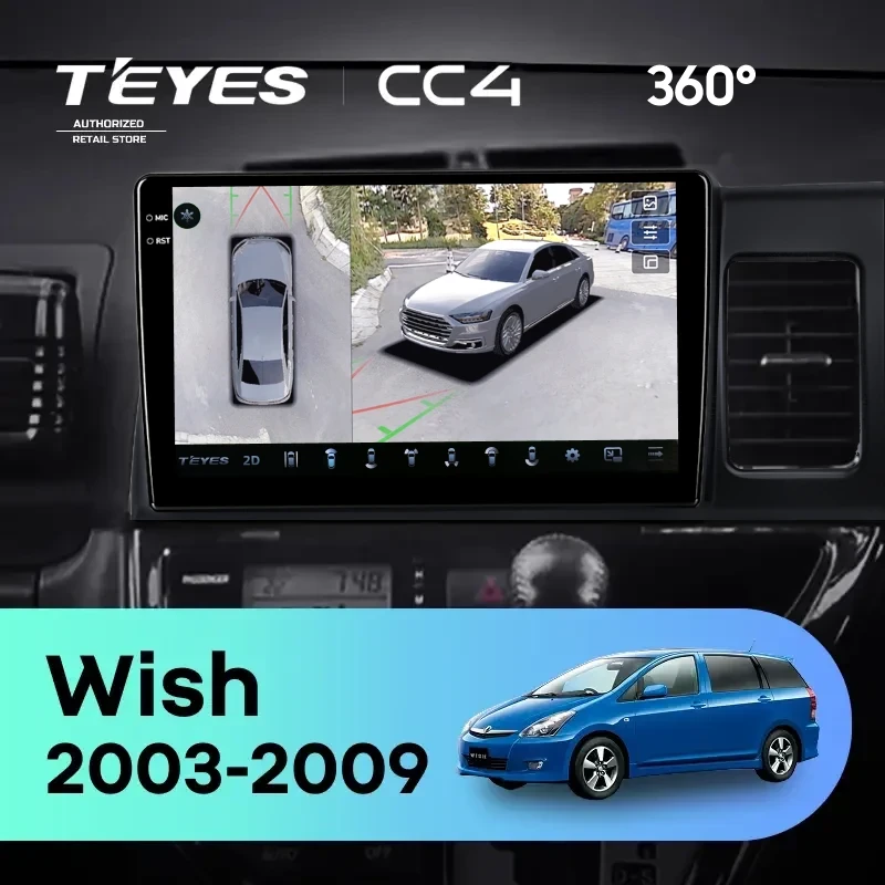 Штатная магнитола Teyes CC4 360 8/128 Toyota Wish (2003-2009) F2 Правый руль