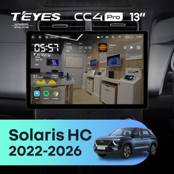 Штатная магнитола Teyes CC4 Pro 12/256 Solaris HC (2022-2026) (глянец) F2 (13")