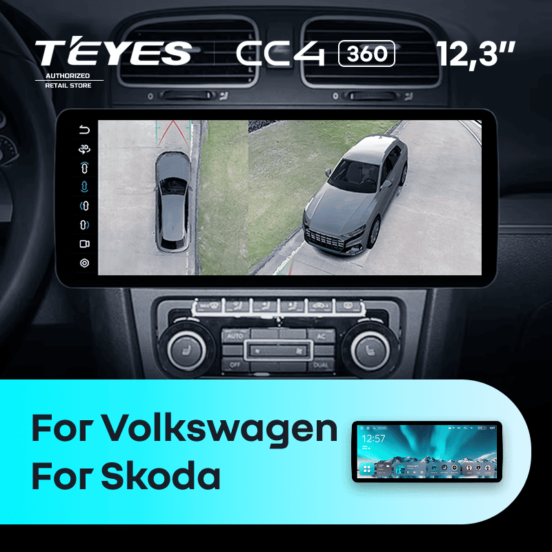 Штатная магнитола Teyes CC4 12.3" 360 8/128 Volkswagen Bora (2008-2012)