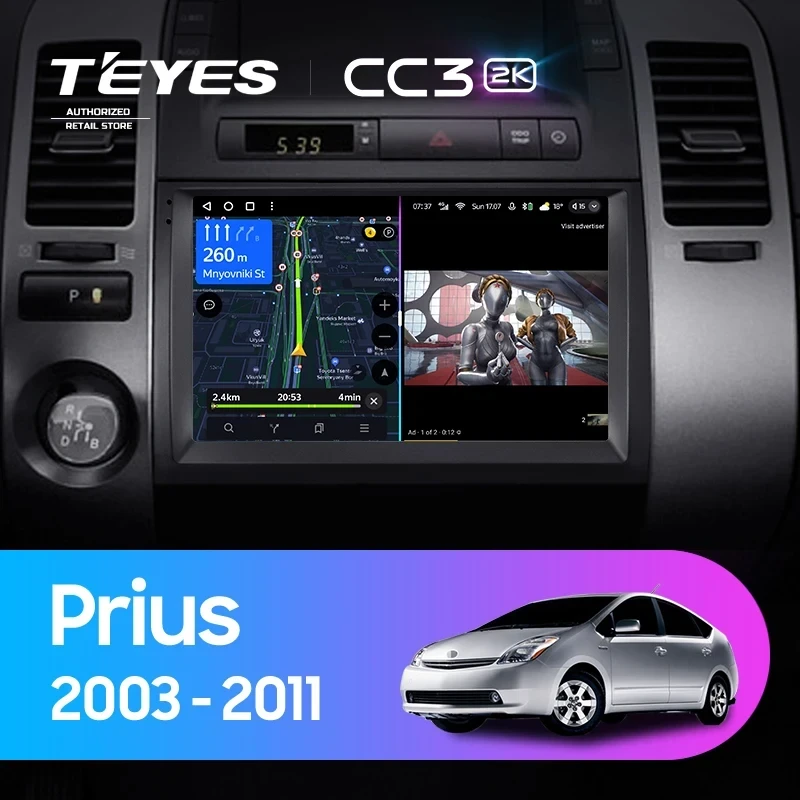 Штатная магнитола Teyes CC3 2K 360 6/128 Toyota Prius XW20 (2003-2011) F1