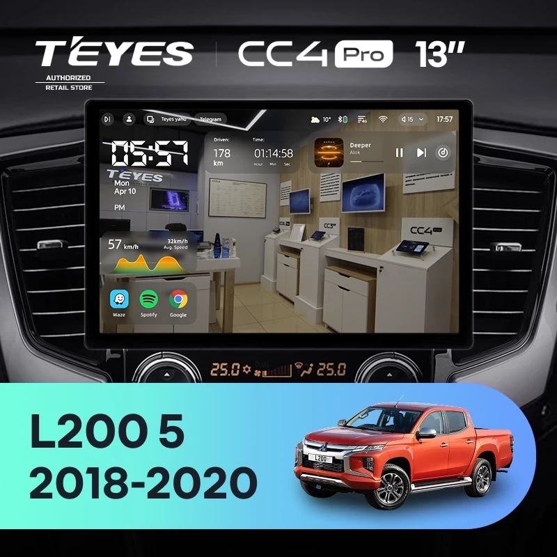Штатная магнитола Teyes CC4 Pro 12/256 Mitsubishi L200 5 (2018-2020) F2 (13")