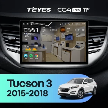 Штатная магнитола Teyes CC4 Pro 12/256 Hyundai Tucson 3 (2015-2018) Тип-B (11")