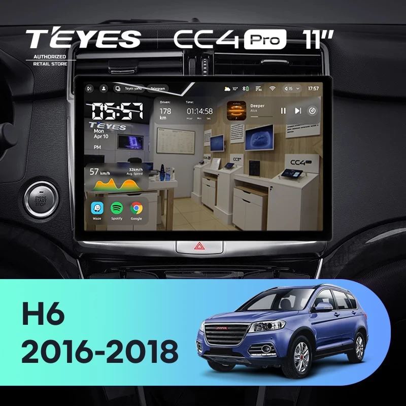 Штатная магнитола Teyes CC4 Pro 12/256 Haval H6 (2016-2018) (11")