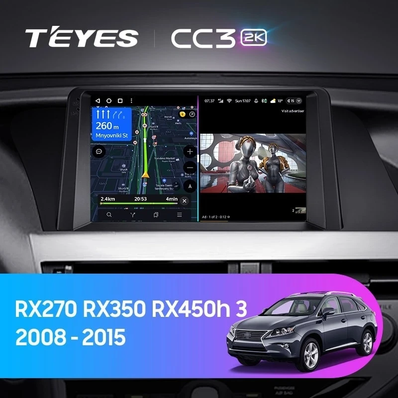 Штатная магнитола Teyes CC3 2K 4/32 Lexus RX270 RX350 RX450h AL10 3 (2008-2015) Тип-B