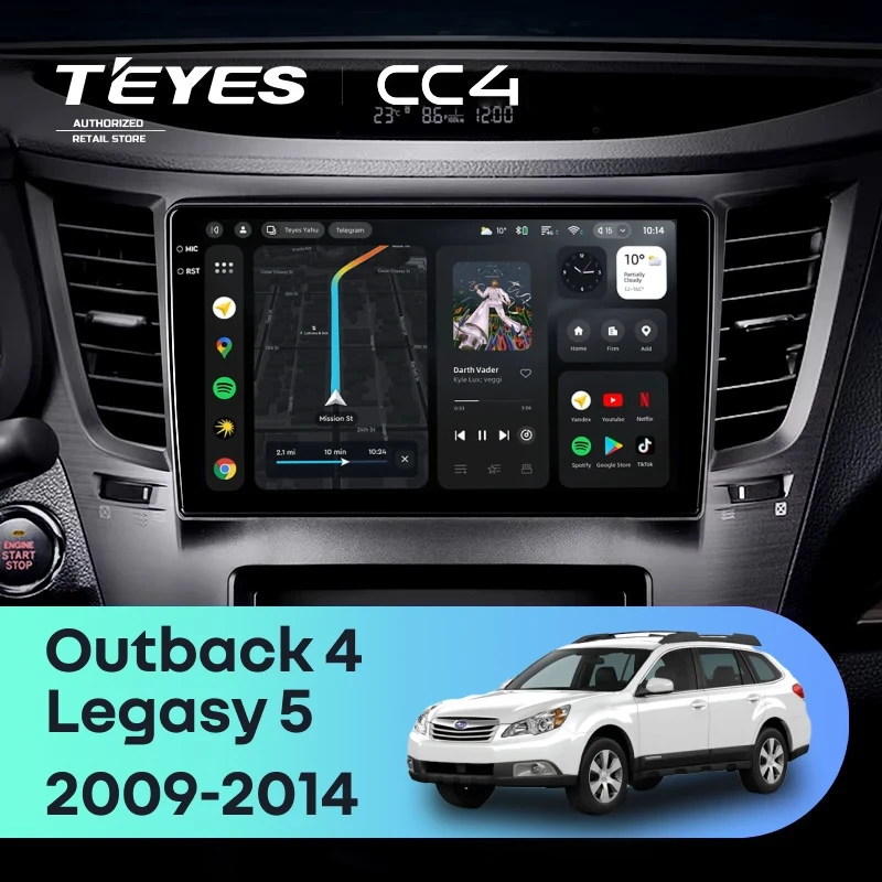 Штатная магнитола Teyes CC4 6/64 Subaru Legacy 5 (2009-2014)